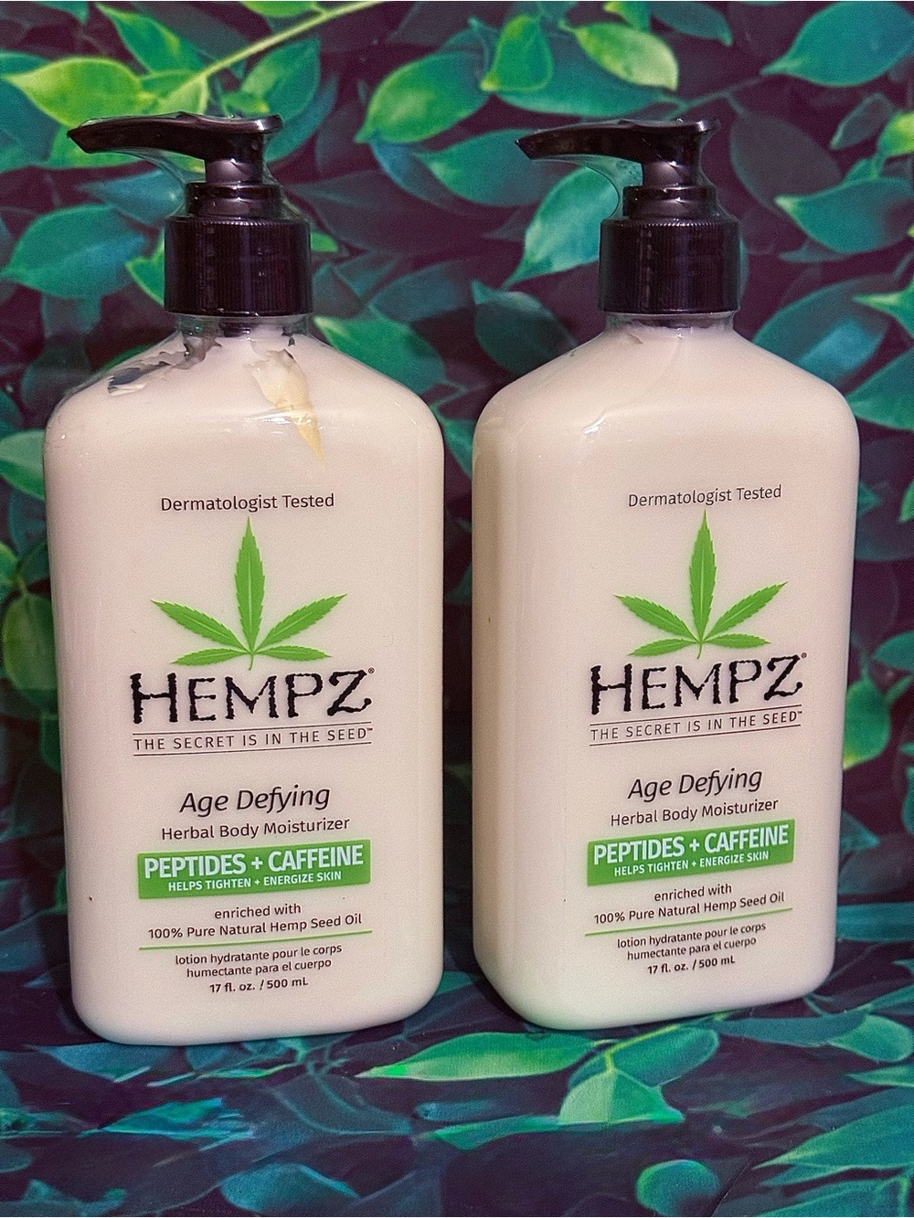 2 Brand New HEMPZ Age Defying Body Moisturizer Bottles